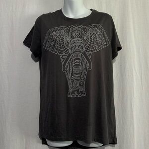 L.O.L. Vintage charcoal grey Tee with Elephant Design,XL